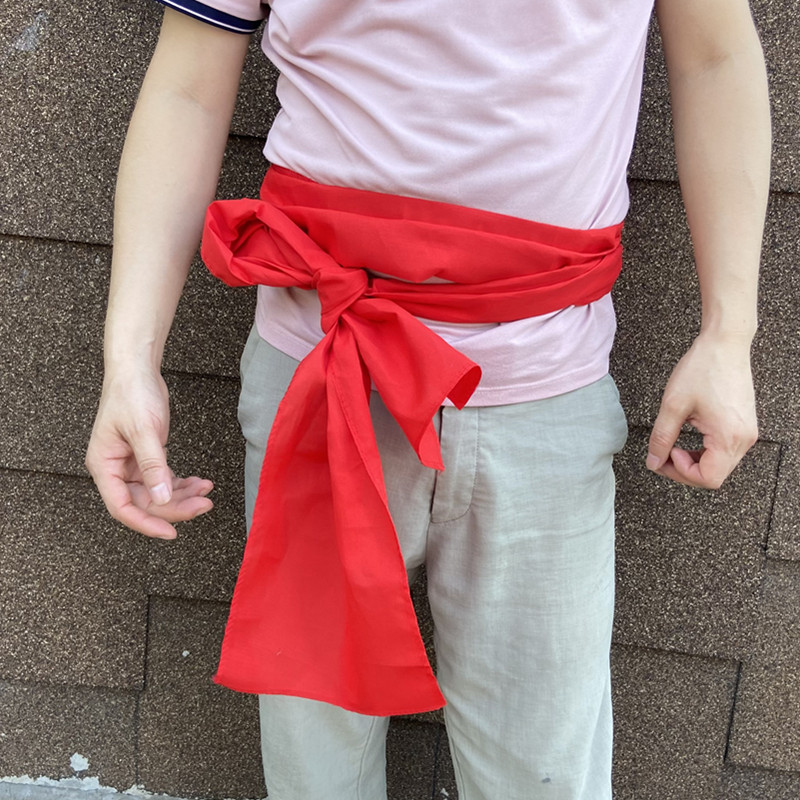 通用棉布醒狮腰带加长3米武狮功夫束腰带演出表演道具腰带大红色图片