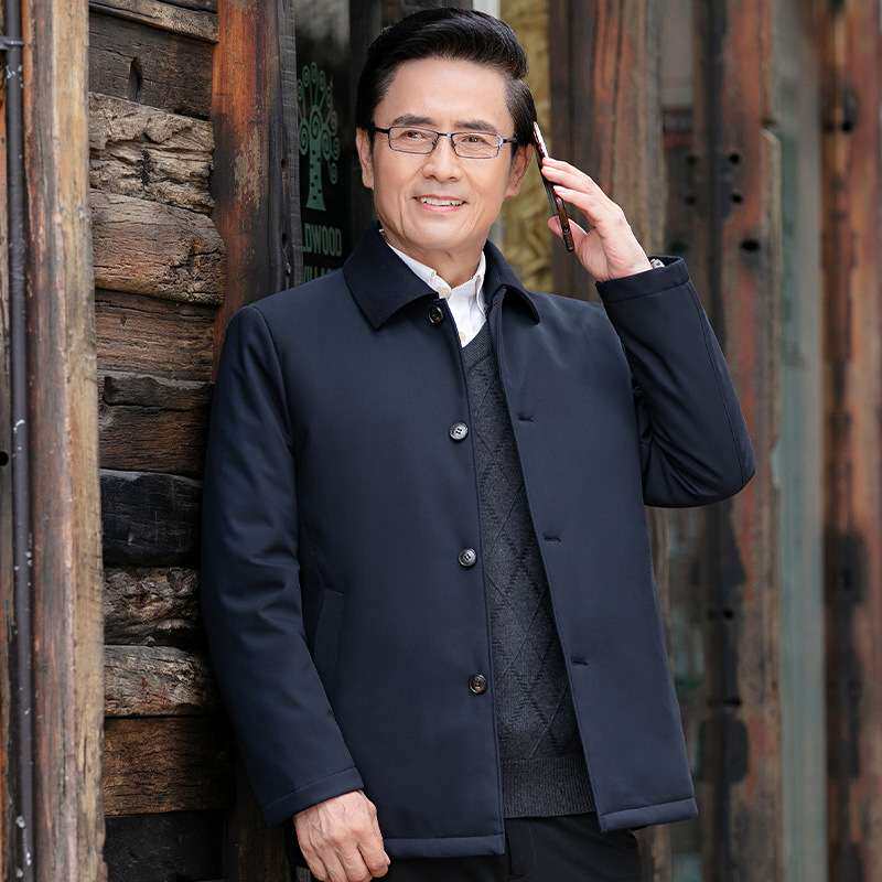 官方冬装外套男式棉服中年休闲棉衣中老年加厚款爸爸装上衣