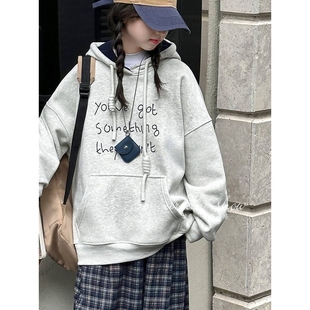 连帽上衣 大童女孩洋气保暖冬季 官方女童大卫衣绒衣加厚装 2025新款