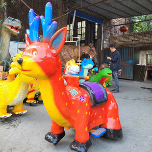 新款 骑行卡通恐龙电瓶车儿童商场广场摆摊游乐车户外游乐设备