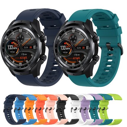 适用Ticwatch Pro/GTK/S2/E2硅胶表带GTA/GTW腕带GTH表带20/22mm