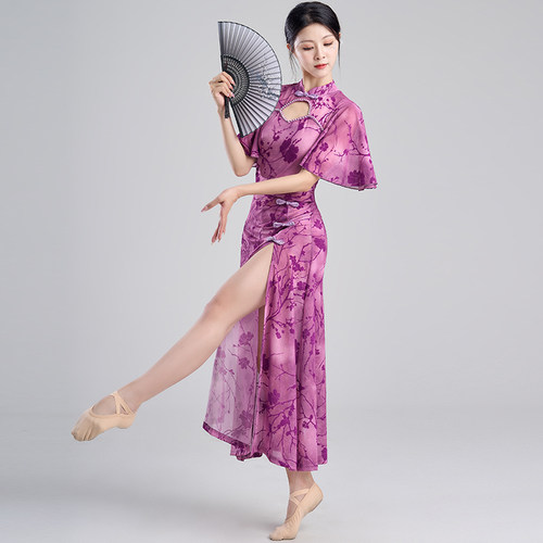 妹姿彩古典舞蹈服旗袍裙