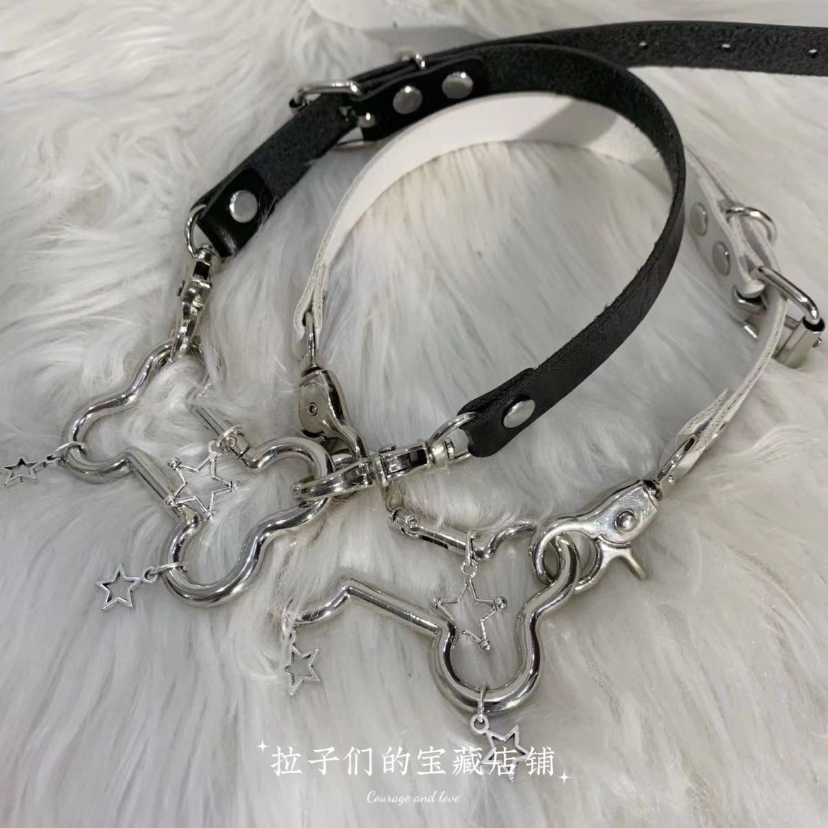 骨头项圈choker颈饰亚文化朋克暗黑配饰辣妹小狗项链酷小众女颈链