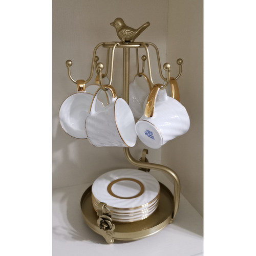 欧式轻奢桌面小鸟杯架挂杯子收纳