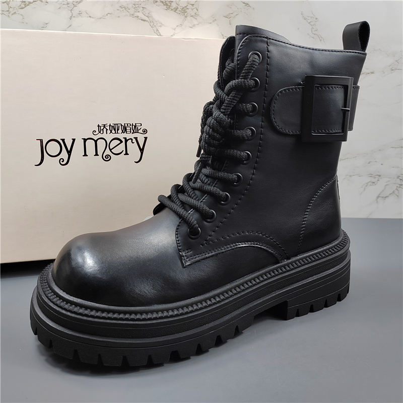 专柜正品头层牛皮英伦风马丁靴女