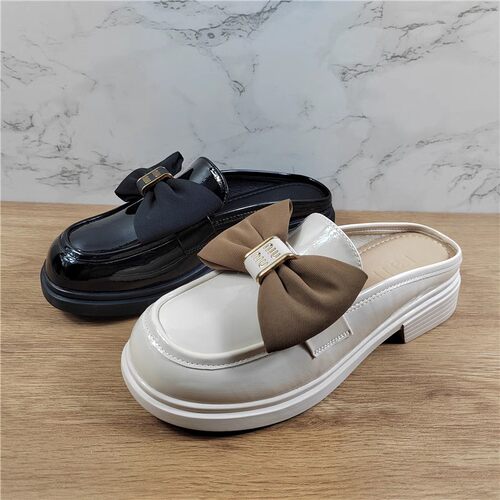 品牌断码包头半拖鞋女平底穆勒鞋