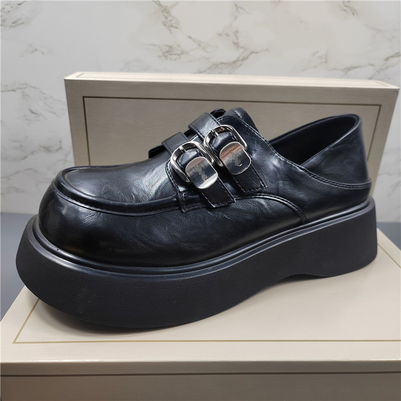 商场同款真皮厚底乐福鞋女小皮鞋