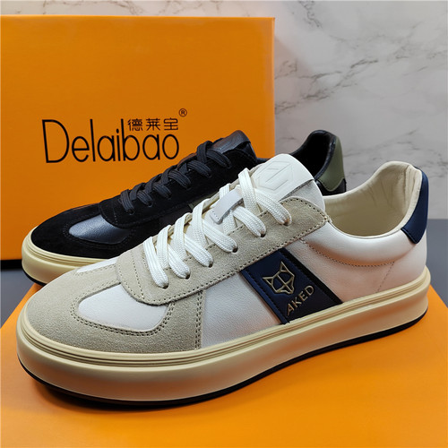 商场撤柜断码真皮系带休闲德训鞋