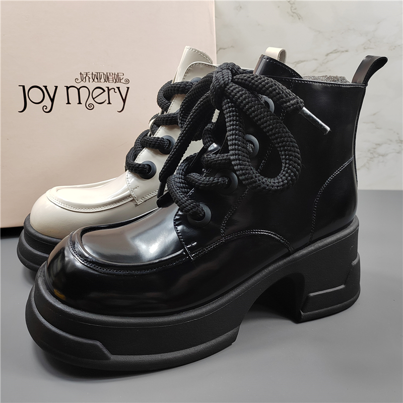 专柜正品头层牛皮厚底轻便马丁靴