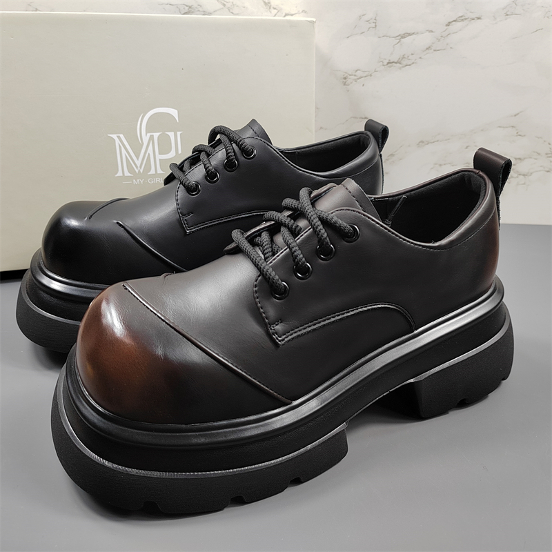 欧货商场同款真皮厚底乐福鞋女2025新款英伦风小皮鞋松糕单鞋子女