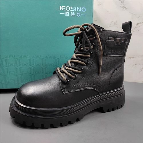 新款英伦风靴子百搭机车短靴