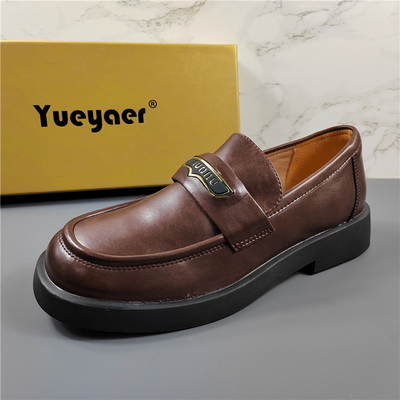 月芽儿真皮乐福鞋女时尚百搭单鞋