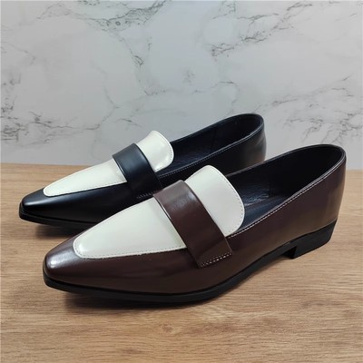 品牌撤柜复古尖头英伦风平底单鞋