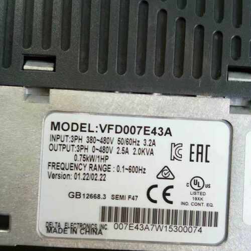 台达变频器vfd007e73a