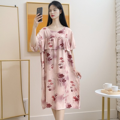 2025新款棉绸夏季薄款睡裙女莫代尔不带胸垫防凸点大码家居服Y111