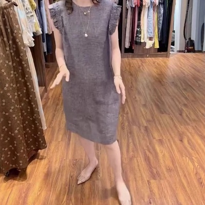 25332大爱美依缘2025夏季新款小个子减龄中长款连衣裙宽松显瘦女