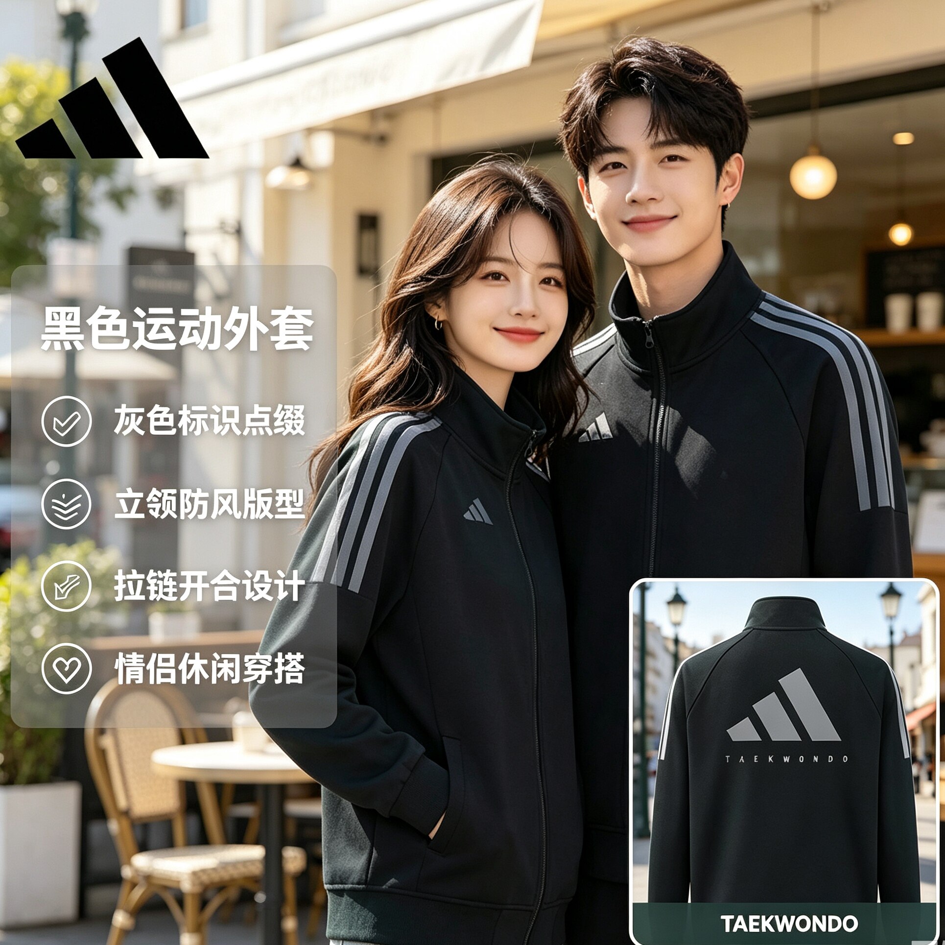 Adidas阿迪达斯休闲外套运动夹克衫男女款秋季学院风百搭官方正品