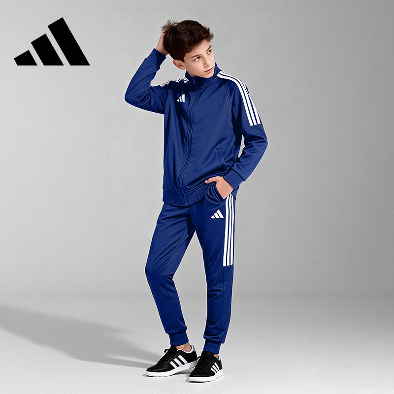 Adidas阿迪达斯童装儿童套装男童两件套春秋装运动外套上衣裤子
