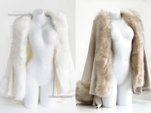 火华家 2024年贵妇风御姐贵气环保皮草斗篷披肩外套大毛领现货