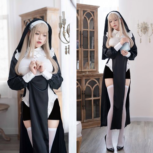 火华家修女修女服cos性感万圣节