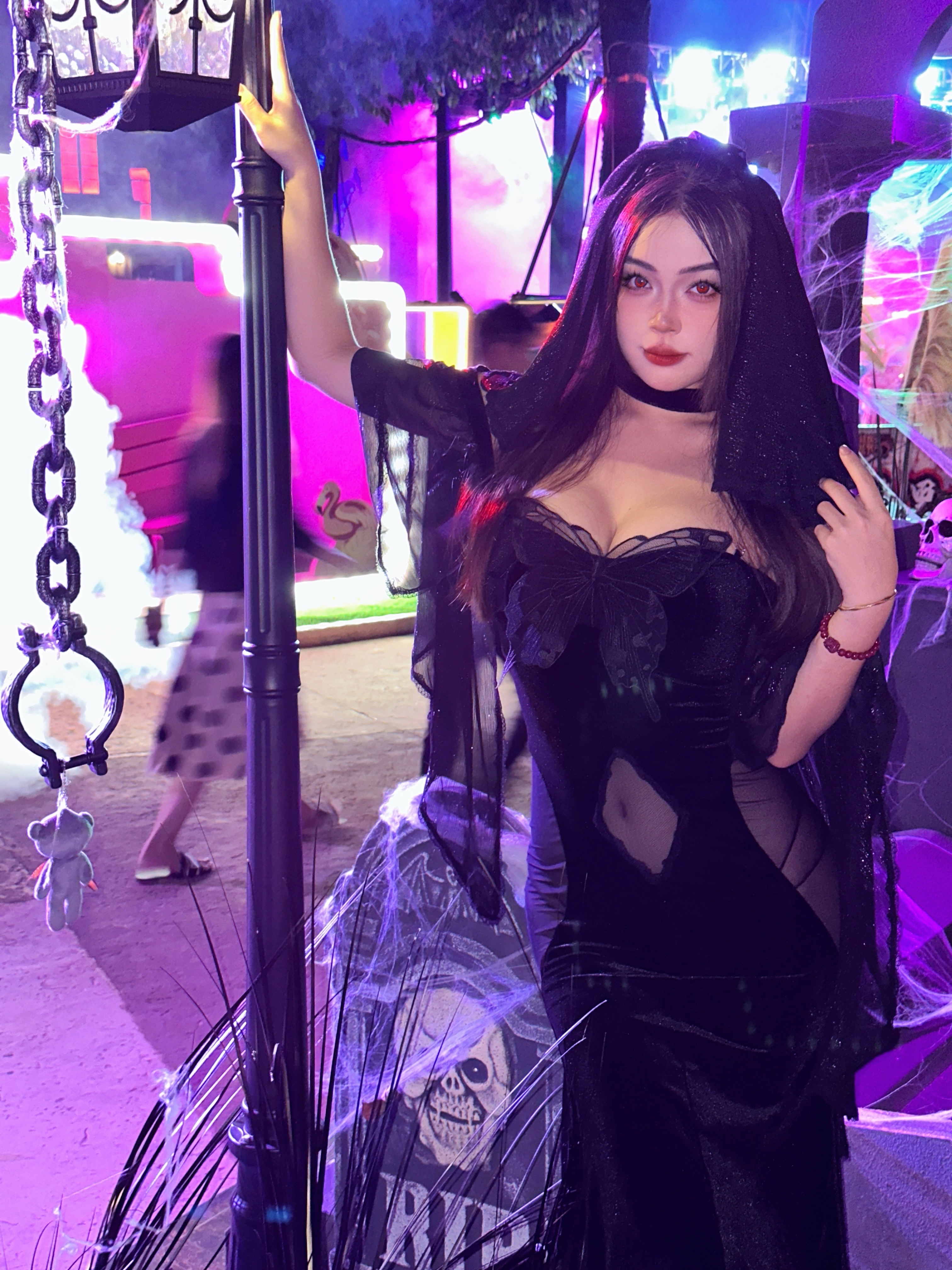 万圣节丝绒性感变装蝴蝶巫女鱼尾