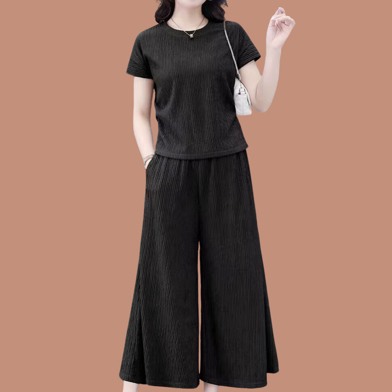 【官方品牌】短袖T恤时尚套装女士2026夏季款休闲裤衣运动两件套