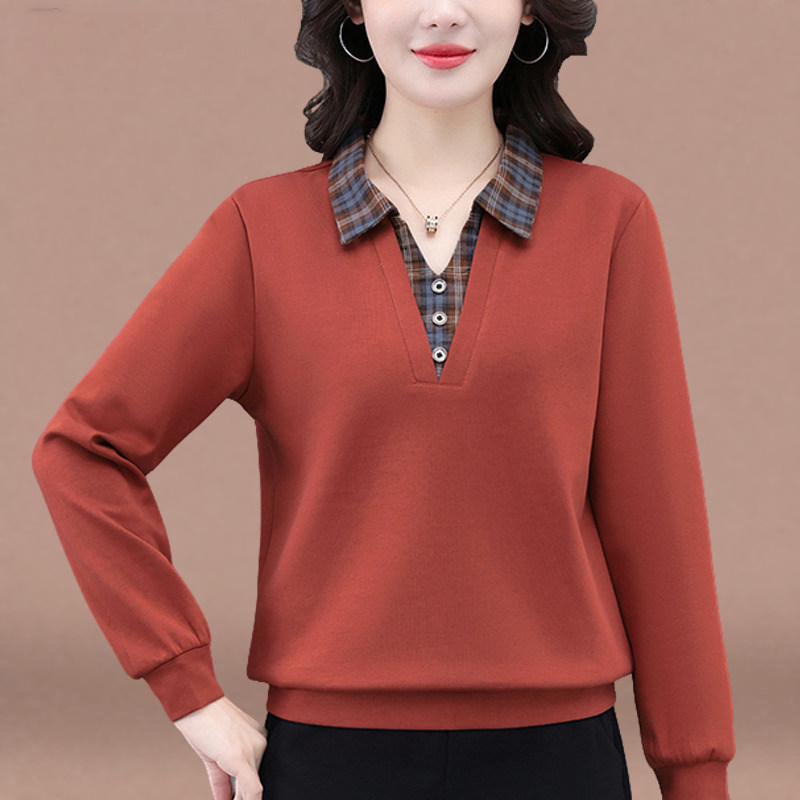 休闲气质百搭V领卫衣女舒适上衣
