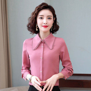 女士雪纺衬衫秋装2026年新款衬衣显瘦修身气质洋气秋款长袖上衣潮