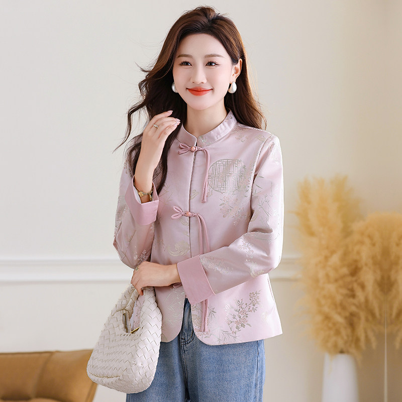 新中式国风外套女士春秋季短款2026新款爆款时尚洋气妈妈唐装上衣