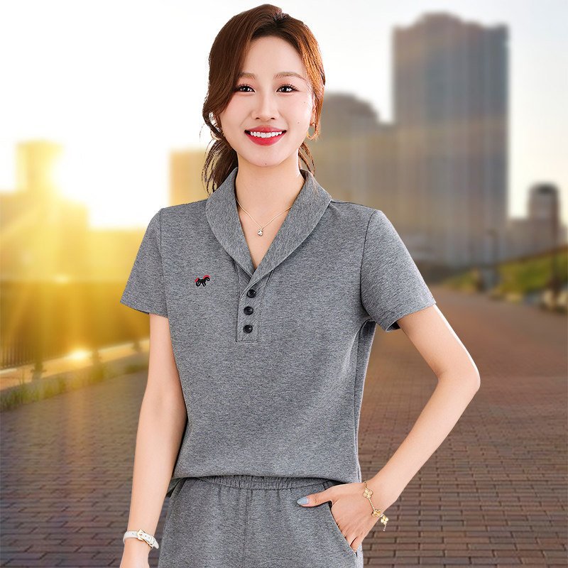 【官方品牌】棉质短袖T恤女士2026夏季新款时尚百搭休闲短袖体恤