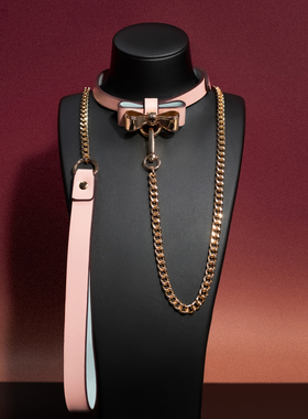 蝴蝶结项圈定制刻字皮质choker复古颈环puppy小狗链k8k9牵引绳