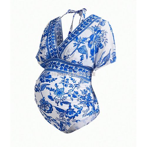 孕妇泳衣时尚中国油墨风游泳衣