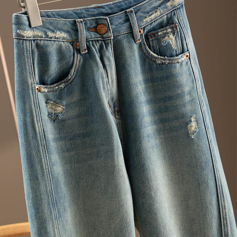 ITS GOING TO BE DIFFERENT  DESIGN SENSE EDGE HIGH WAIST MICRO CONE DENIM BANANA PANTS WOMAN 2023 SPRING HOME 900Y