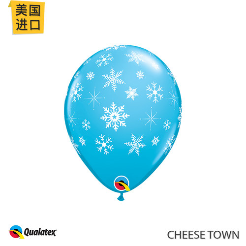 美国进口先锋印花圣诞蓝色气球