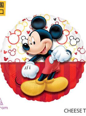 美国进口A牌Anagram米奇17寸圆形铝膜气球生日布置米老鼠装饰卡通