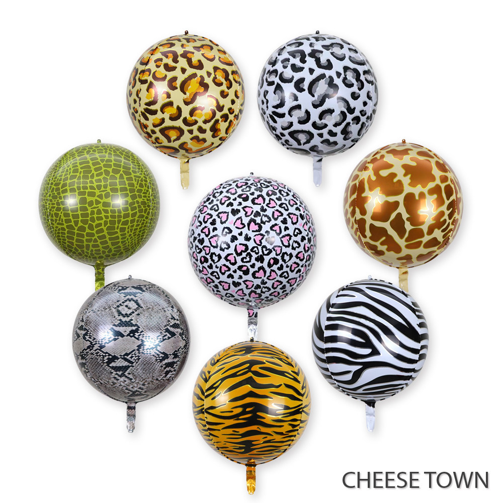 22寸4D圆球形动物纹印花铝膜气球 豹纹老虎纹蛇纹长颈鹿纹斑马纹,节庆用品/礼品,飘空气球,淘宝优惠券,粉丝福利购,淘宝优惠卷