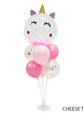 独角兽波波球桌面立柱Unicom彩虹马宴会桌飘抖音网红羽毛透明气球