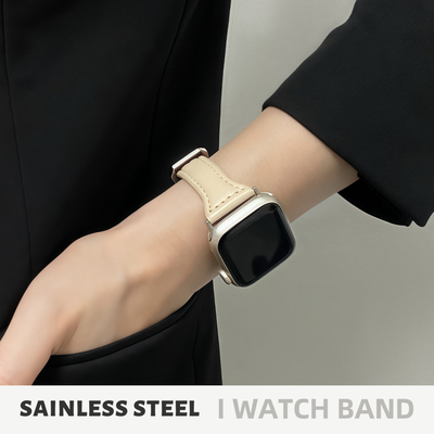 适用applewatch小蛮腰真皮表带