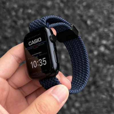 适用iwatch尼龙编织磁吸表带