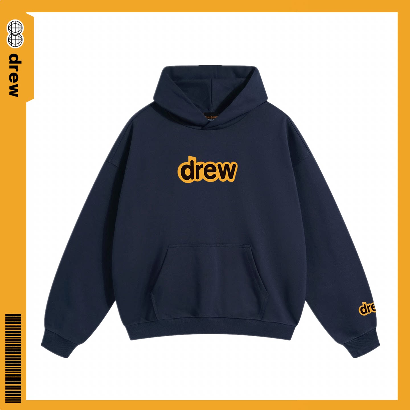 drew无帽绳连帽卫衣情侣秋冬帽衫图片
