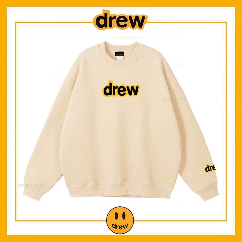 Drew笑脸圆领卫衣潮牌高街