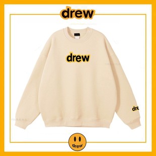 Drew字母笑脸圆领卫衣秋冬潮牌高街贾斯汀比伯宽松情侣款 纯棉上衣