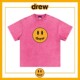 蜡染情侣半袖 Drew笑脸水洗短袖 T恤男潮牌高街贾斯汀比伯宽松夏季