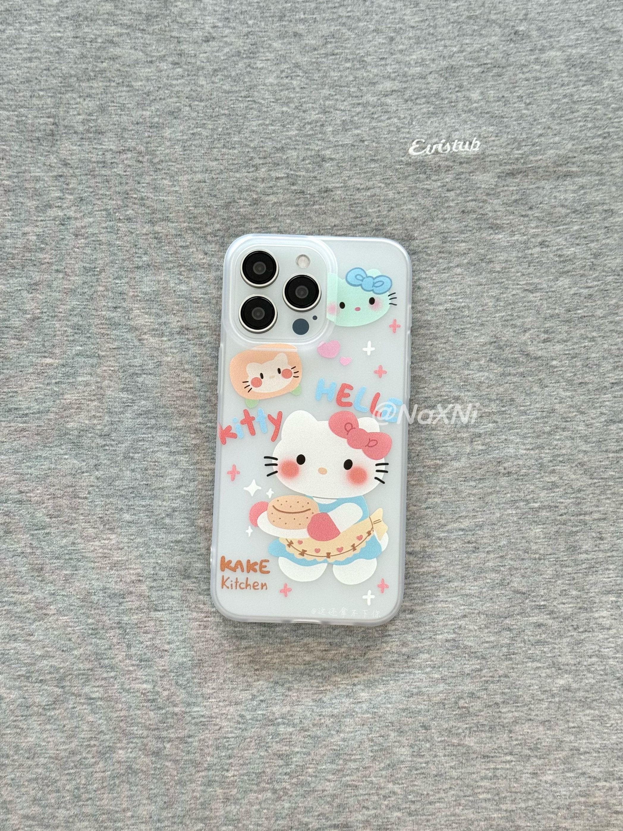 可爱小厨娘Kitty适用iPhone15promax手机壳新款ins风卡通凯蒂猫苹果14Pro大孔全包11/x r小众透明硅胶软壳