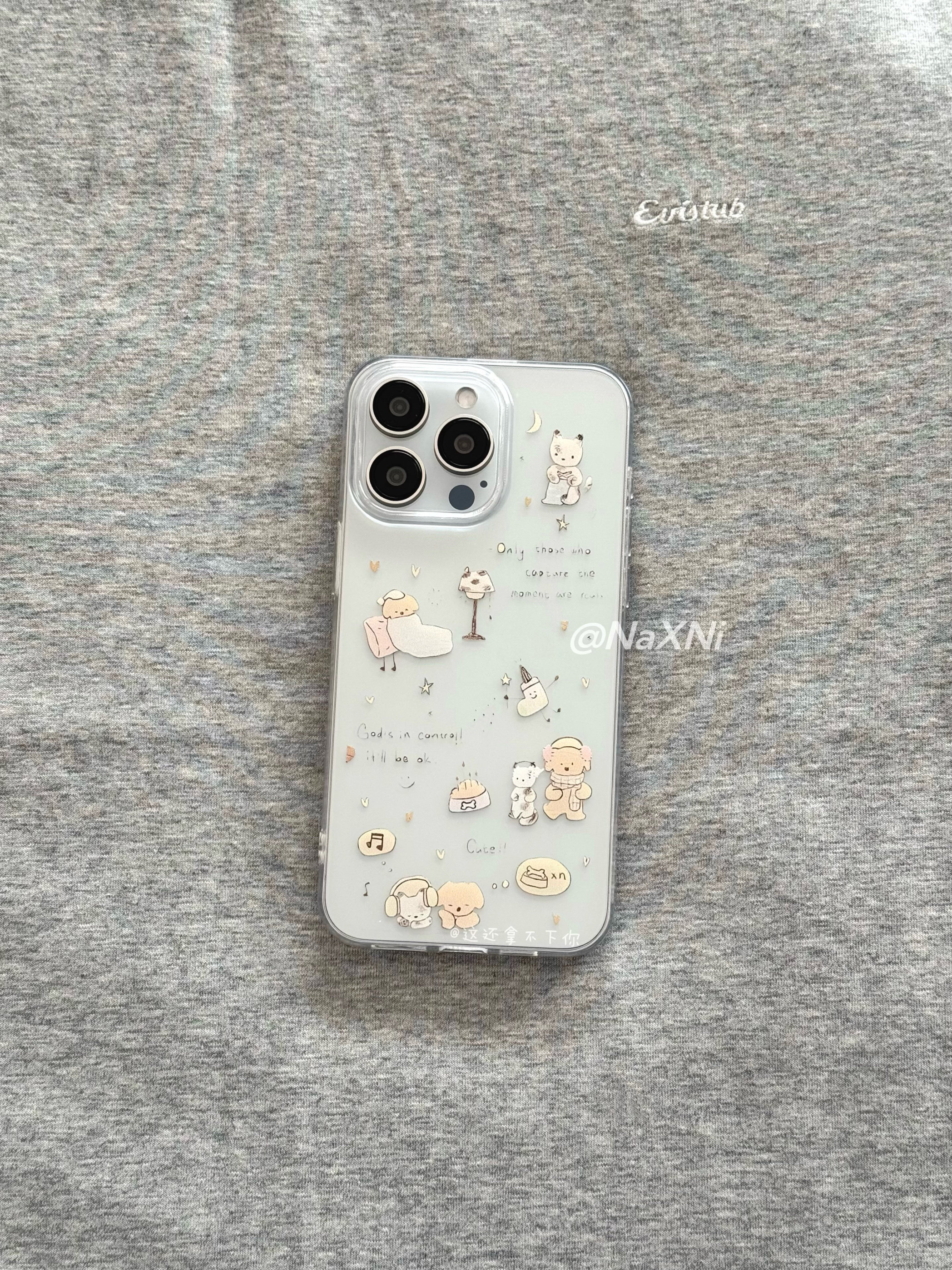 ins风可爱卡通星星织毛衣小猫适用于iphone16ProMax手机壳新款苹果15pro大孔全包保护套13透明磨砂硅胶软壳