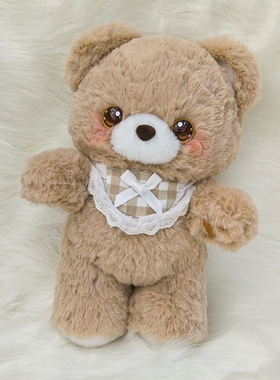 SHINING BEAR /20厘米围兜小熊/毛绒骨架玩偶礼物治愈陪伴装扮