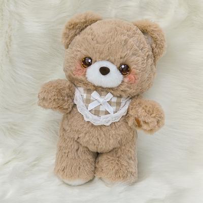SHINING BEAR /20厘米围兜小熊/毛绒骨架玩偶礼物治愈陪伴装扮