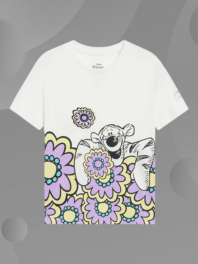 Lining/李宁正品X跳跳虎系列女小童舒适休闲短袖T恤YHSS034