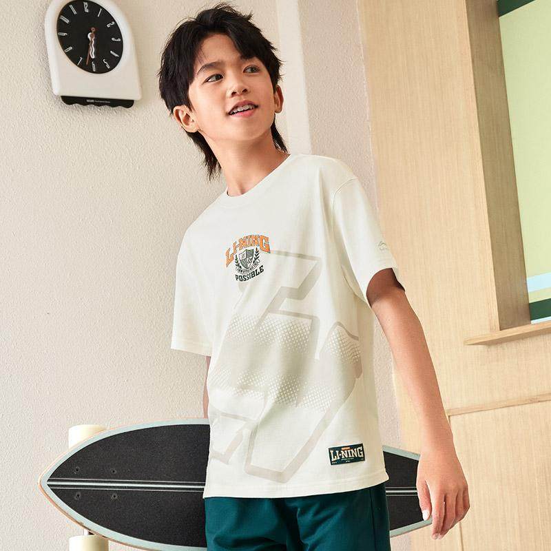 李宁正品运动生活系列儿童潮流休闲圆领透气宽松休闲短袖YHSV139,童装/婴儿装/亲子装,T恤,淘宝优惠券,粉丝福利购,淘宝优惠卷