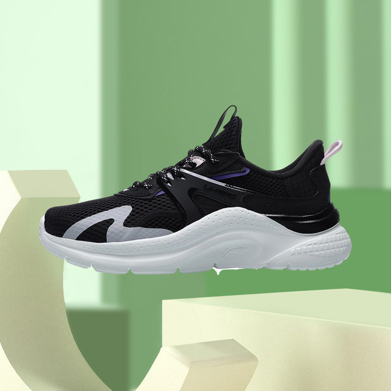 李宁跑步鞋女夏款流云轻质透气网面潮流休闲鞋aglr036